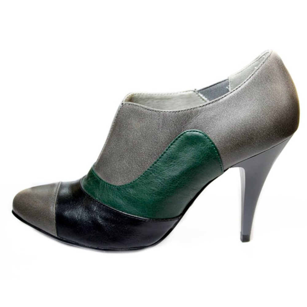 Industry Grey Color Block Booties 3.5" Heel
